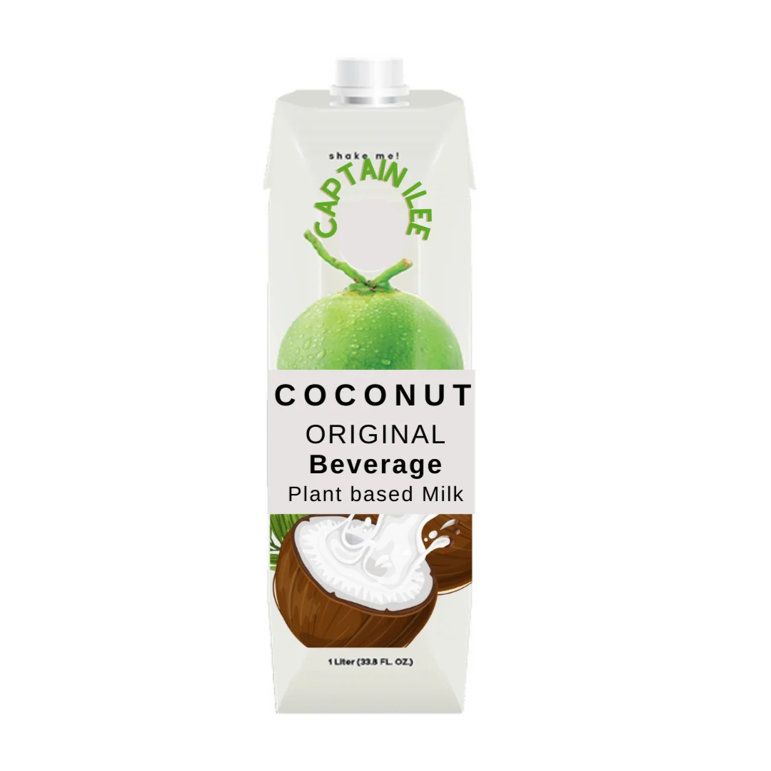 Organic Pure Coconut Water Juice 100% OEM Prism Te Ta Pack Paper Box 1000ml Captain iLee of BEST A EVER Company Limited