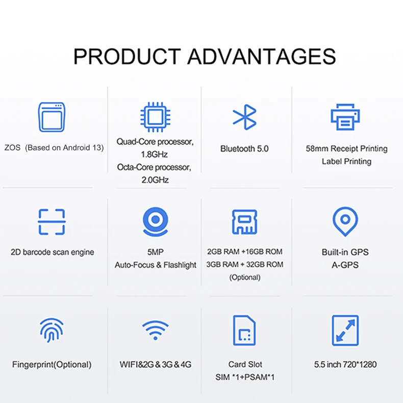 Z92 Android 13.0 Smart POS Terminal for Warehouse Management Handheld POS  Machine With Thermal Printer