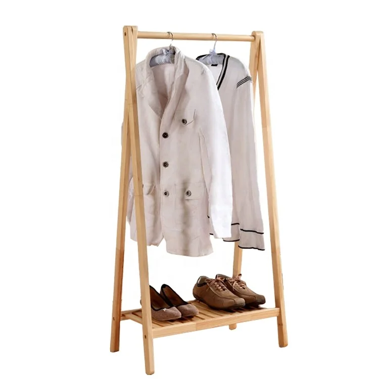 coat rack bedroom wooden clothes hanger stand