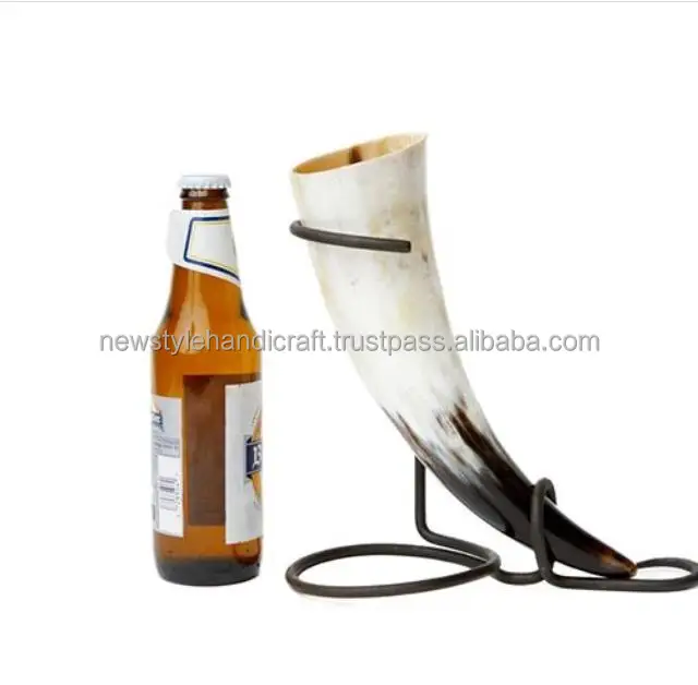 Best Quality Of Viking Drinking Horn with Iron Stand Authentic &  Cup No Leaks Norse Drinking norser horn...