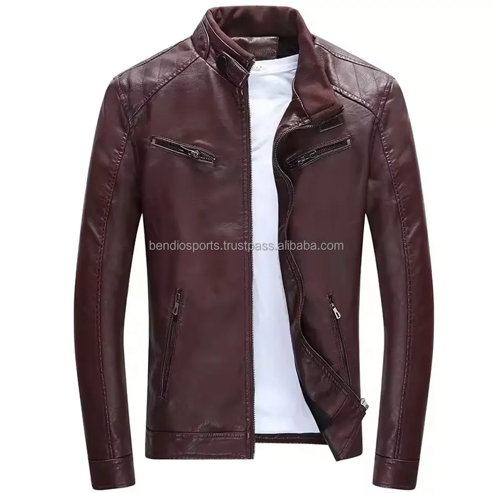 2024 New Model  High Quality Leather Jackets Fashionable Men Pu Leather Plus Size Jackets Coats made by Pakistan leather jackets