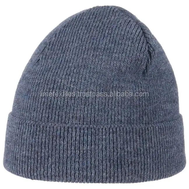 Wholesale 100% Acrylic Winter Hats Custom Jacquard Knitted Beanie Hat / custom leather patch beanies with custom label