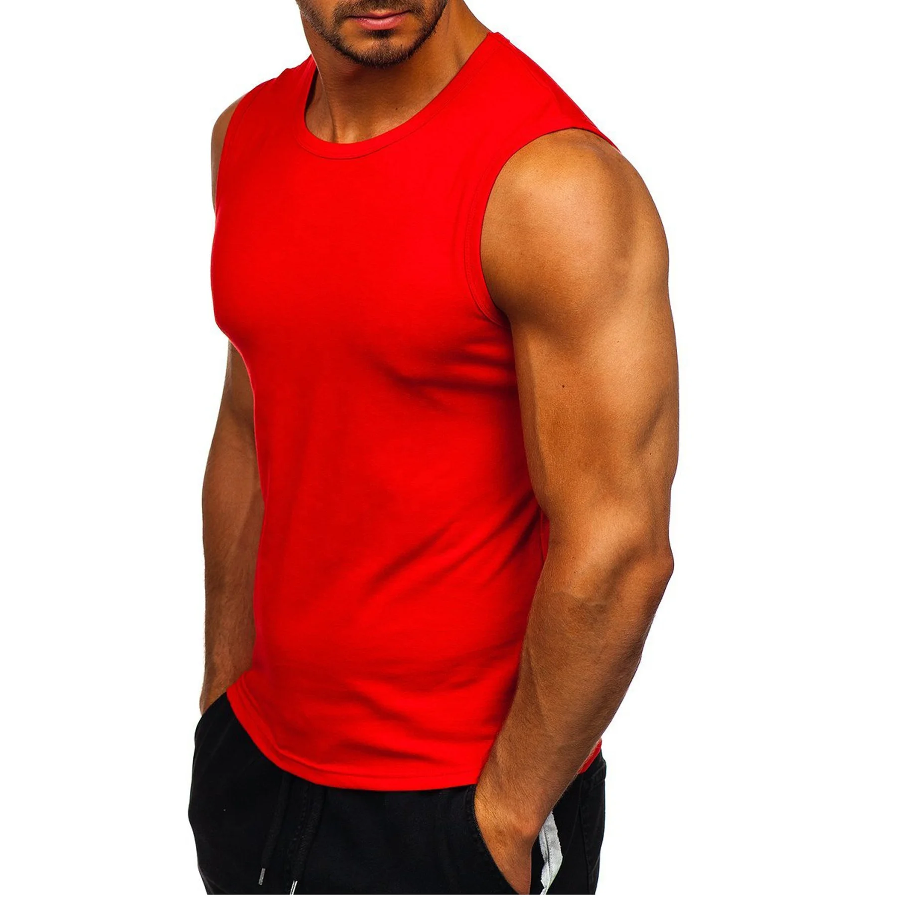 2021 Cotton Custom Workout Tank Top Bulk For Men Fit Summer Muscle Singlet Multi-Colors Sleeveless Travel Vest Cut Off Tank