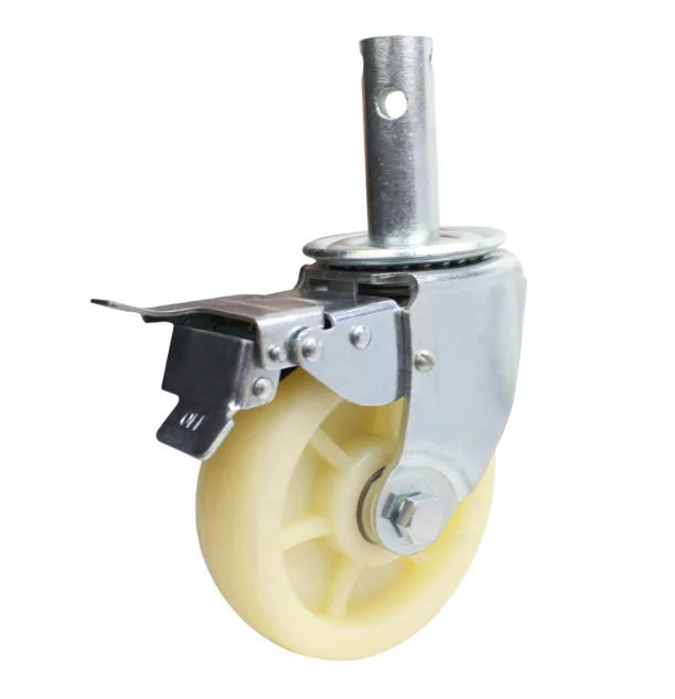 5 Inch Heavy Duty Industrial Caster with Brake for Furniture Heavy Duty Top Plate Caster with Polyurethane Wheel for Trolley