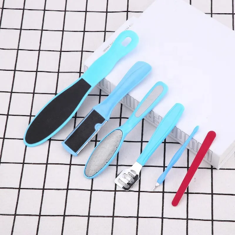 Original Factory Pedicure Kit 10 In 1 Blue Set Foot Files Fancy Pedicure Kits Finger Nail Acrylic Cutter Dead Skin Foot Scrub