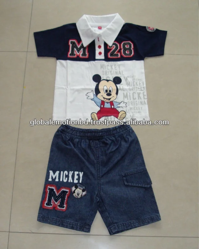 Summer Wholesale Children Kids Clothes Short Sleeve Baby T Shirt Boys Clothing Set Spring Cotton Quantity Custom Time Lead Suit