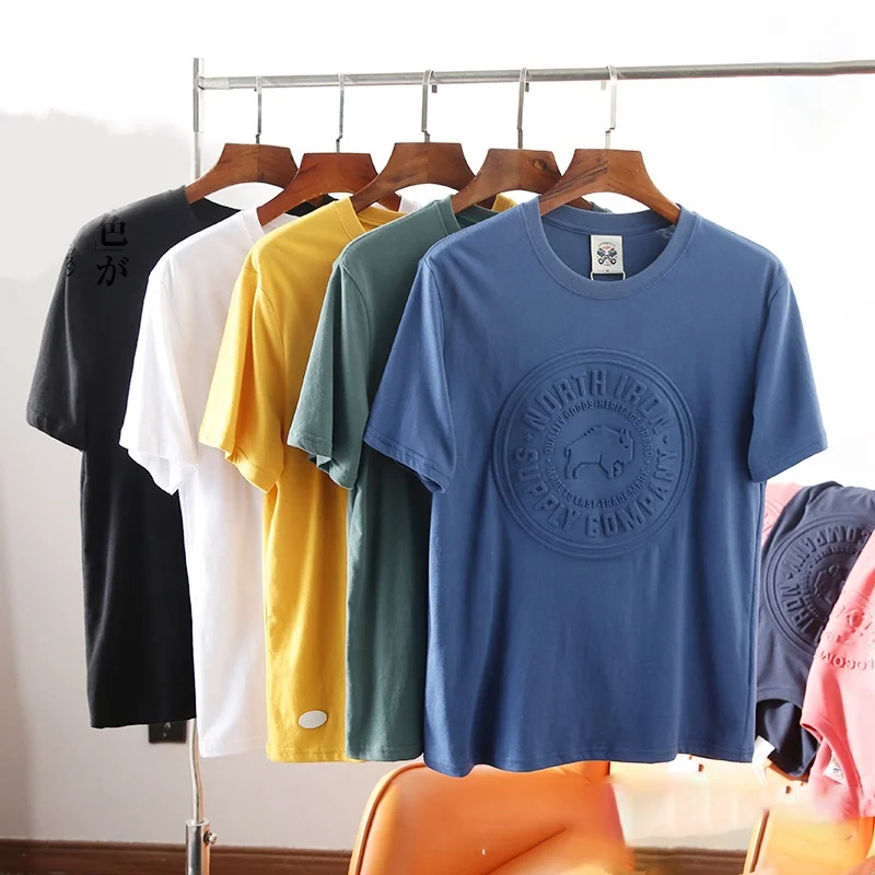 2021 пользовательская модная футболка высшего качества 100% хлопок пуловер Мужская повседневные мужские тисненые футболки на заказ