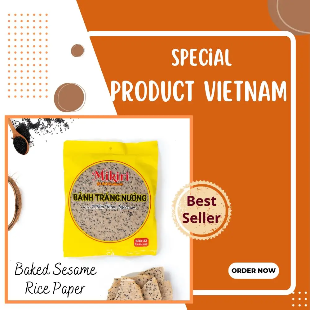 Packing Baked Sesame Rice Paper  ag Rice flour, tapioca flour sesame coconut Primary Ingredient Eat Snacks Food, Cracker