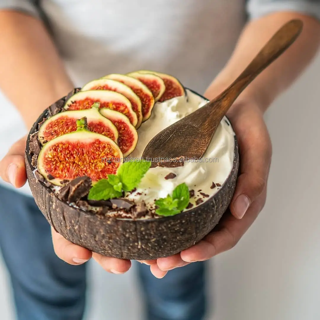 eco-friendly Nature Coconut Bowls for Food or Salad Bowls  Small Bowl for Serving Pasta and Cereal