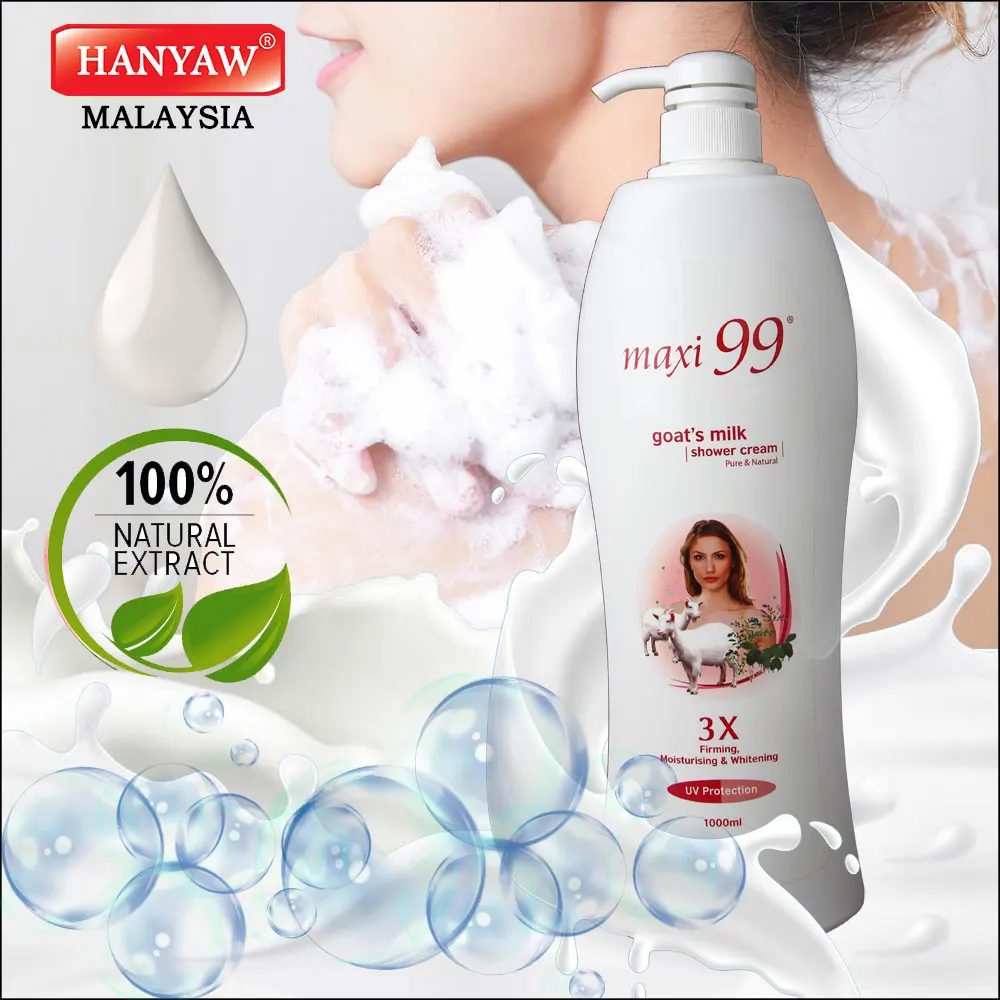 [Malaysia] Fast Shipping Maxi 99 Body Wash Shower Cream Goat Milk Pure ( 12 x 1000 ml /Ctn )