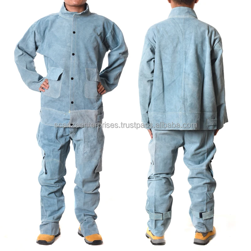 Leather Welding Suit Top Selling Custom Logo Factory Leather Welders Mig Tig Jacket Protective Welding Suit
