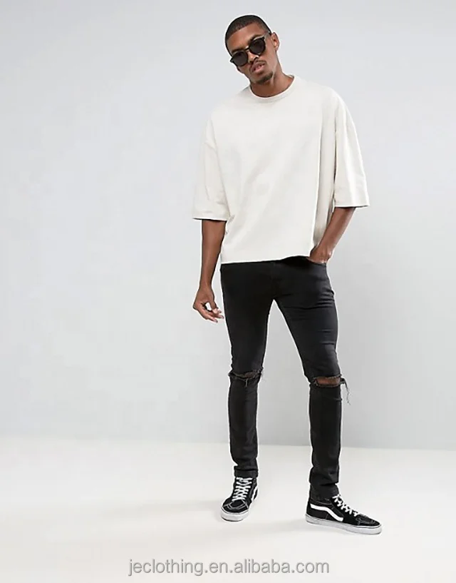 Razers new style  Clothing Men Heavy 100% Cotton Custom Colors drop shoulder Oversize T-shirt