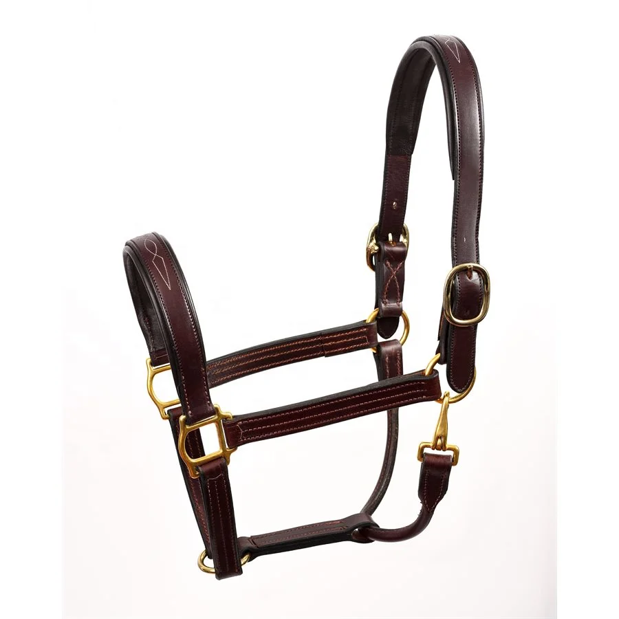 Horse Leather Halter Eco-friendly High Quality Manufacturer 100% Pure Leather Halter with rose gold brass accessories