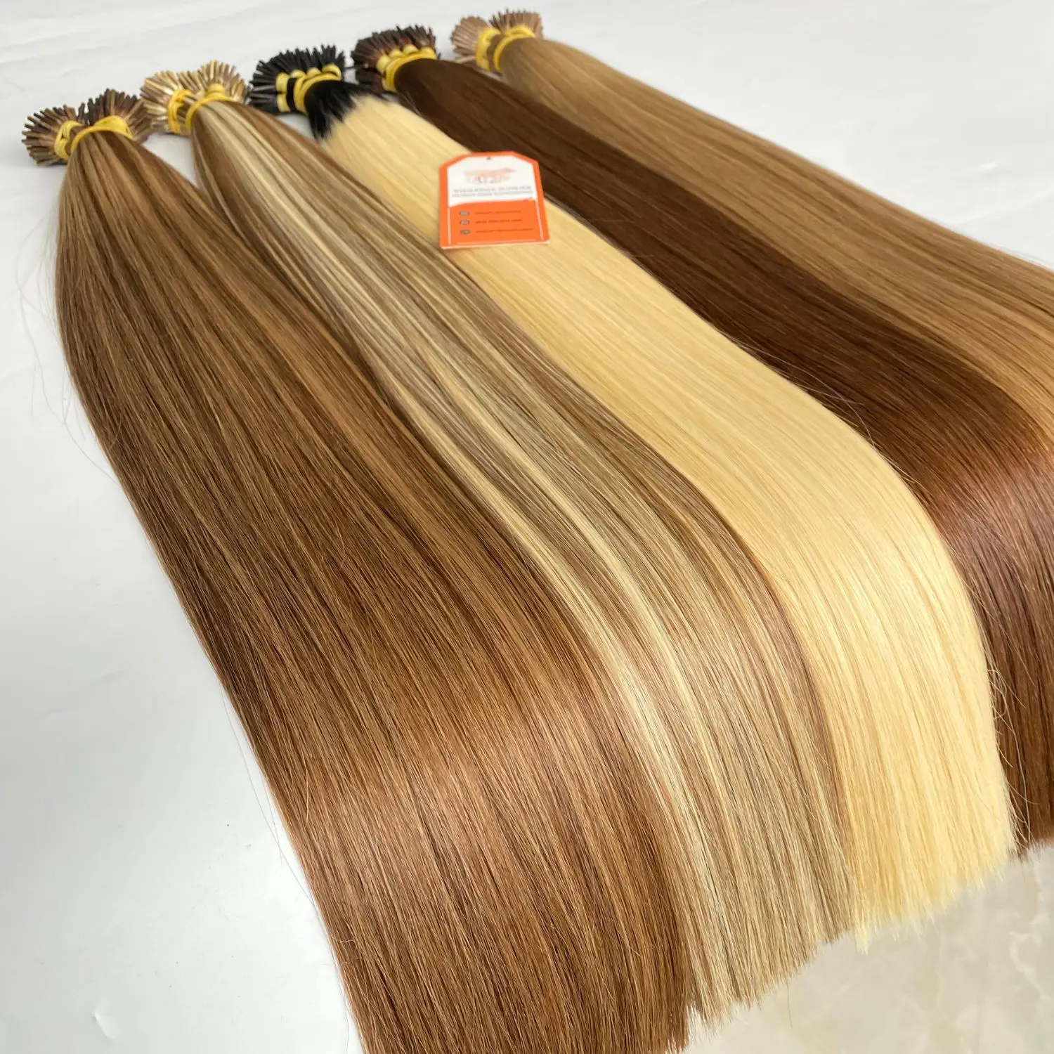Keratin Glue I Tip Hair Extensions Human Hair Super Double Drawn Virgin Keratin Color Hair Extensions at Wholesale Price