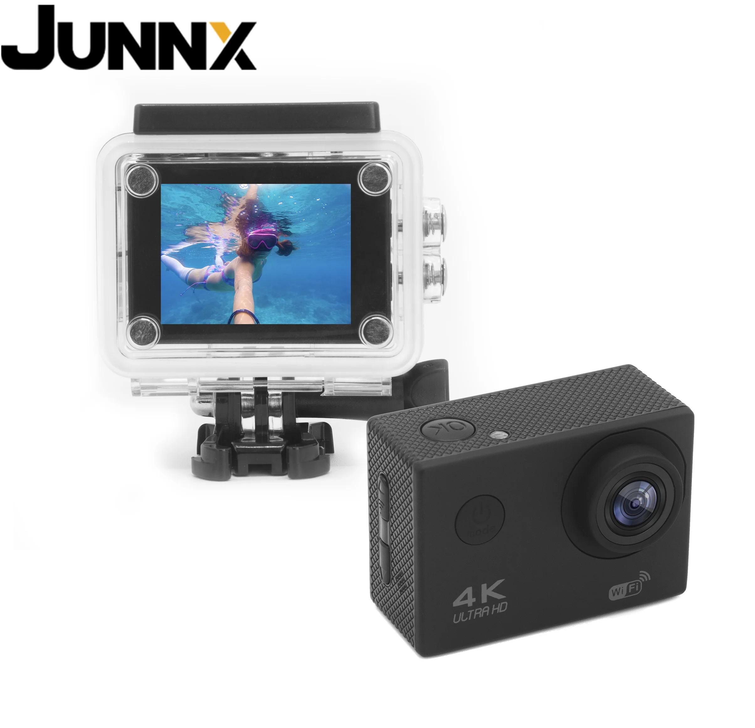 Junnx G3 Action camera waterproof 4K 60FPS 8M HD LCD WiFi Waterproof