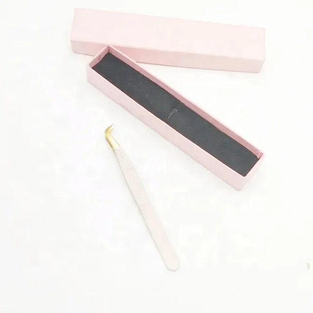 Diamond Grip Nude Powder Coated Tweezers For Eyelash Extension Curved Tweezer Solid Stainless Steel Eyebrow Tweezer Custom Logo