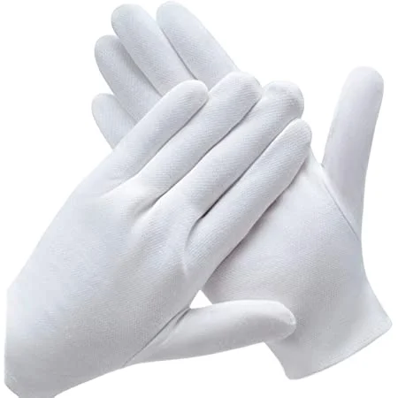2024 High Quality Ceremonial Plain White Cotton Masonic Gloves