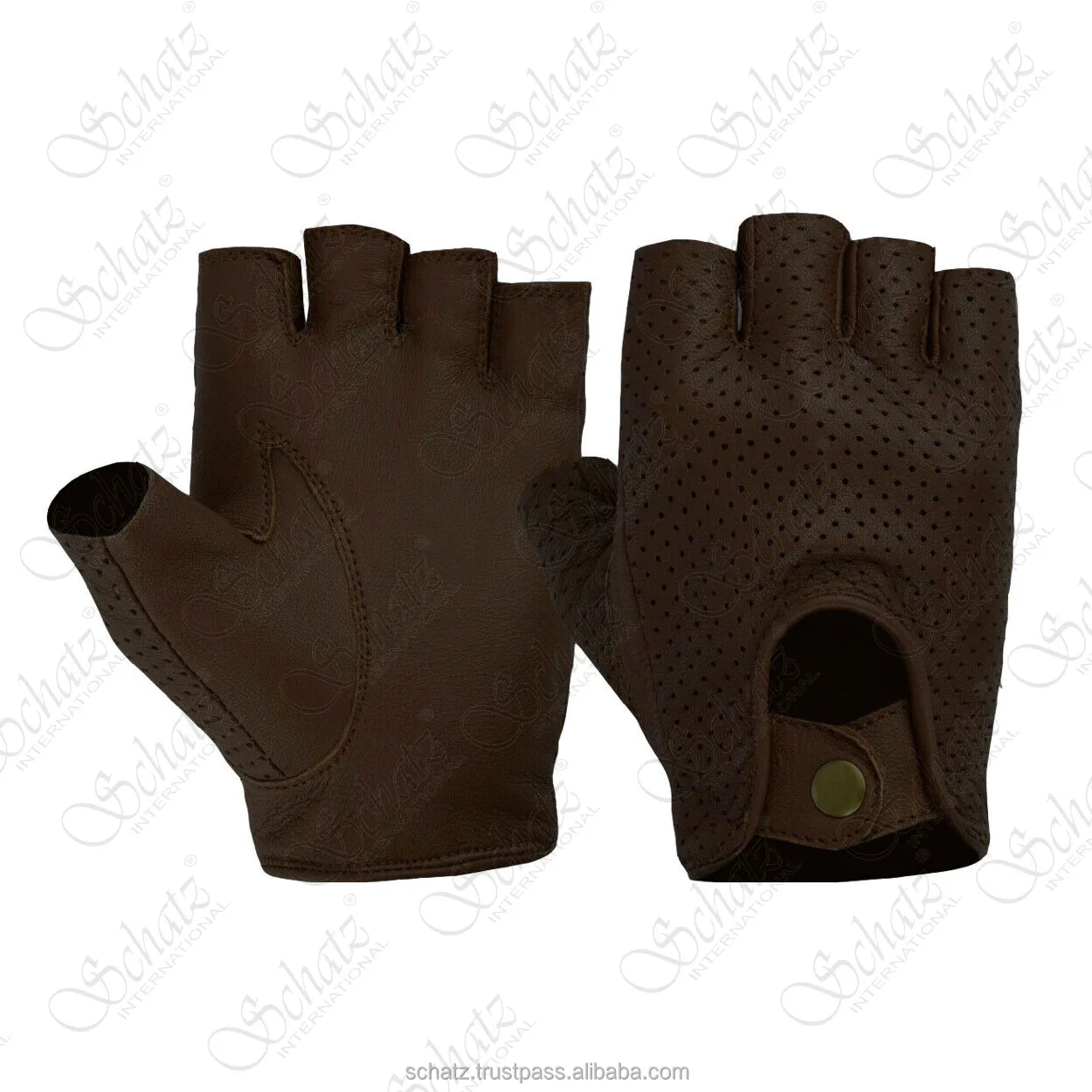 Женские зимние кожаные перчатки без пальцев