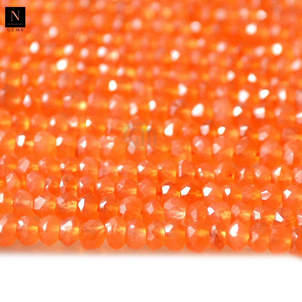 Round Carnelian Gemstone Rondelle Gemstone Beads Wholesale