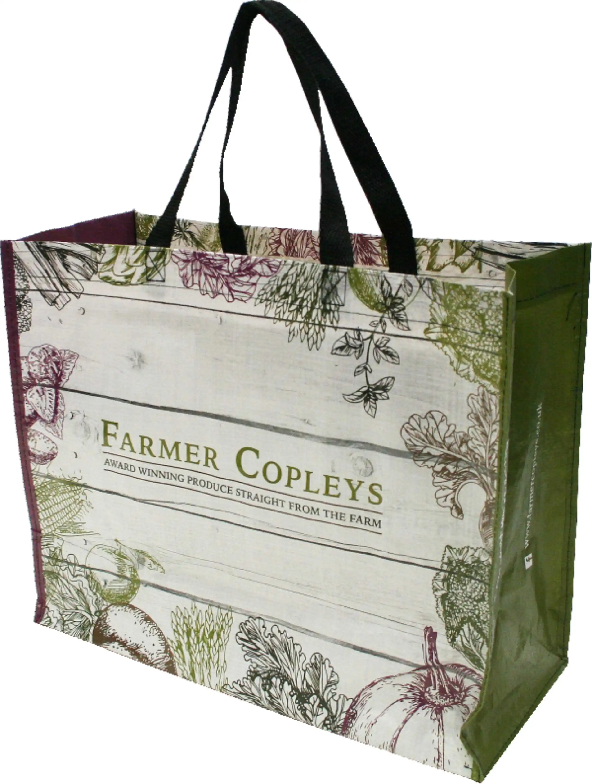 Friendly reusable grocery recycled ecobag pp woven bags laminated woven fabric carry shopping bag with custom print logo