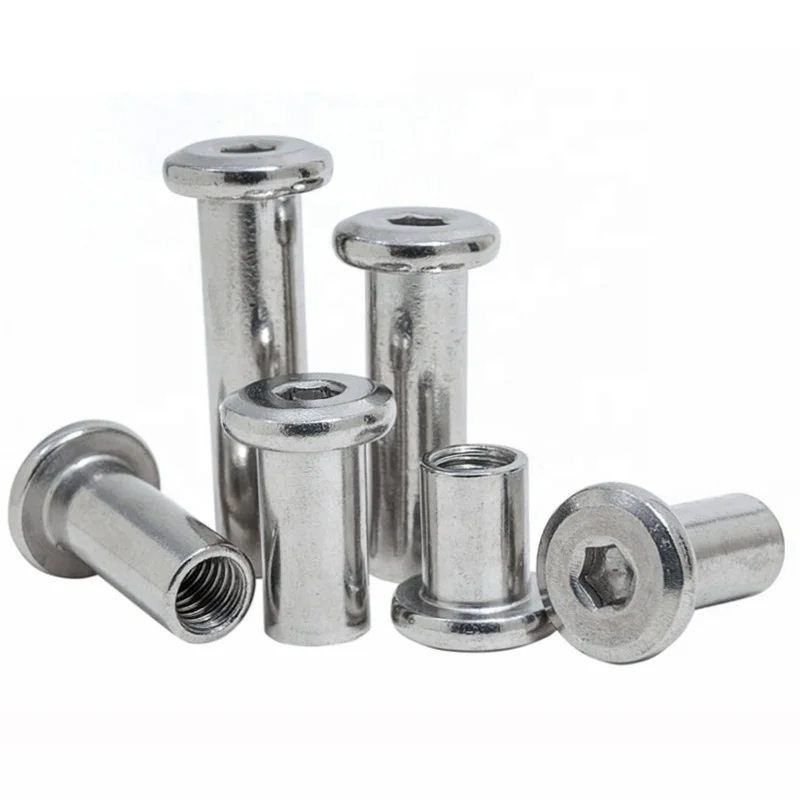 M6 M8 M10 1/4-20 Nickel Furniture Flat Head Hex Socket Sleeve Nut