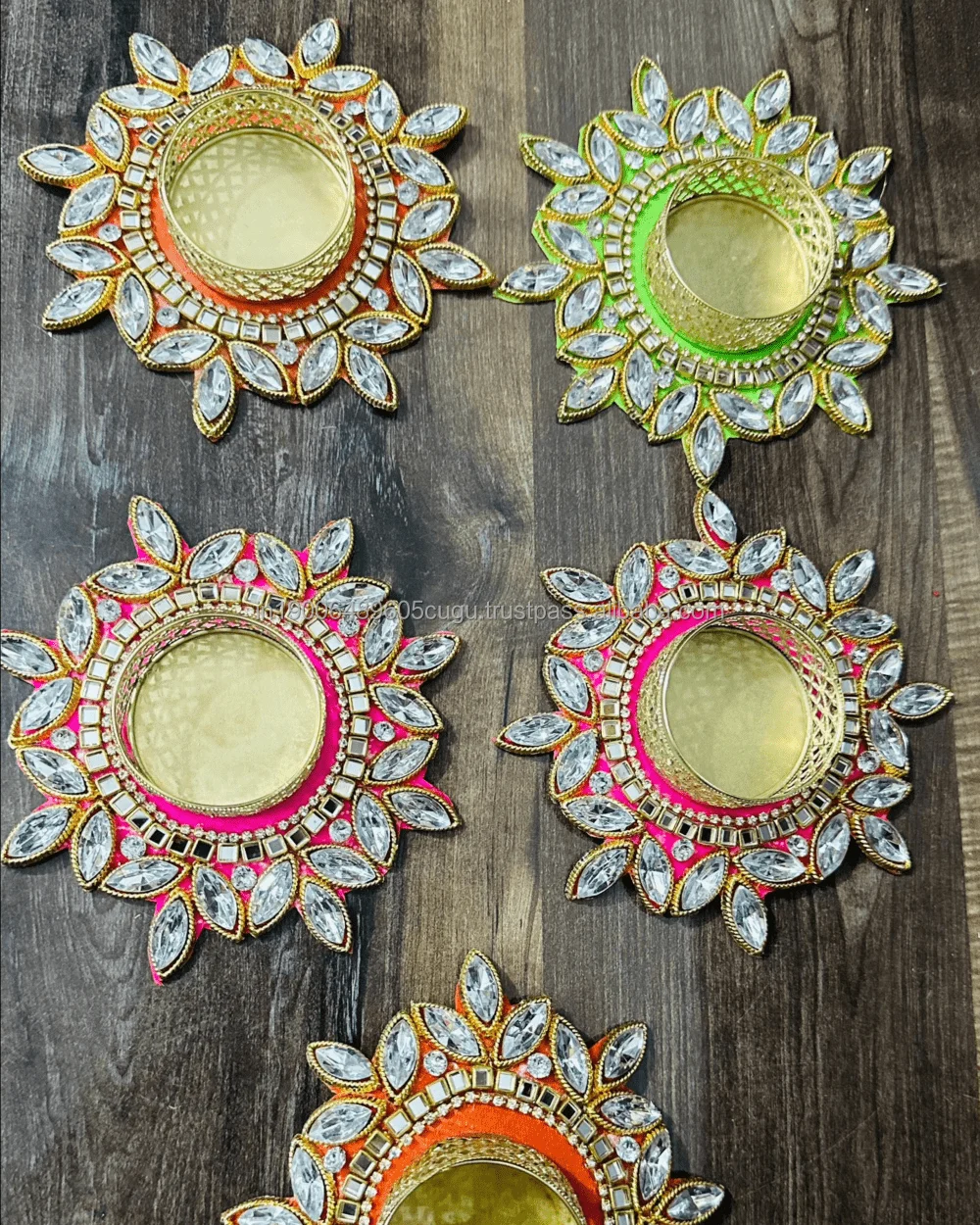 Indian Traditional Kundan Tea Light Holder Wedding Decor Candle Holder Diwali Diyas Housewarming, Corporate Indian Return Gift
