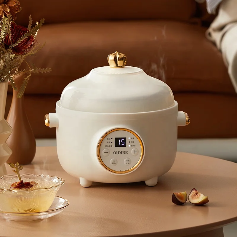 Smart Electric Ceramics Slow Cooker Water Stew Soup Porridge Health Pot Reservation Timer Baby Food Cooking Machine