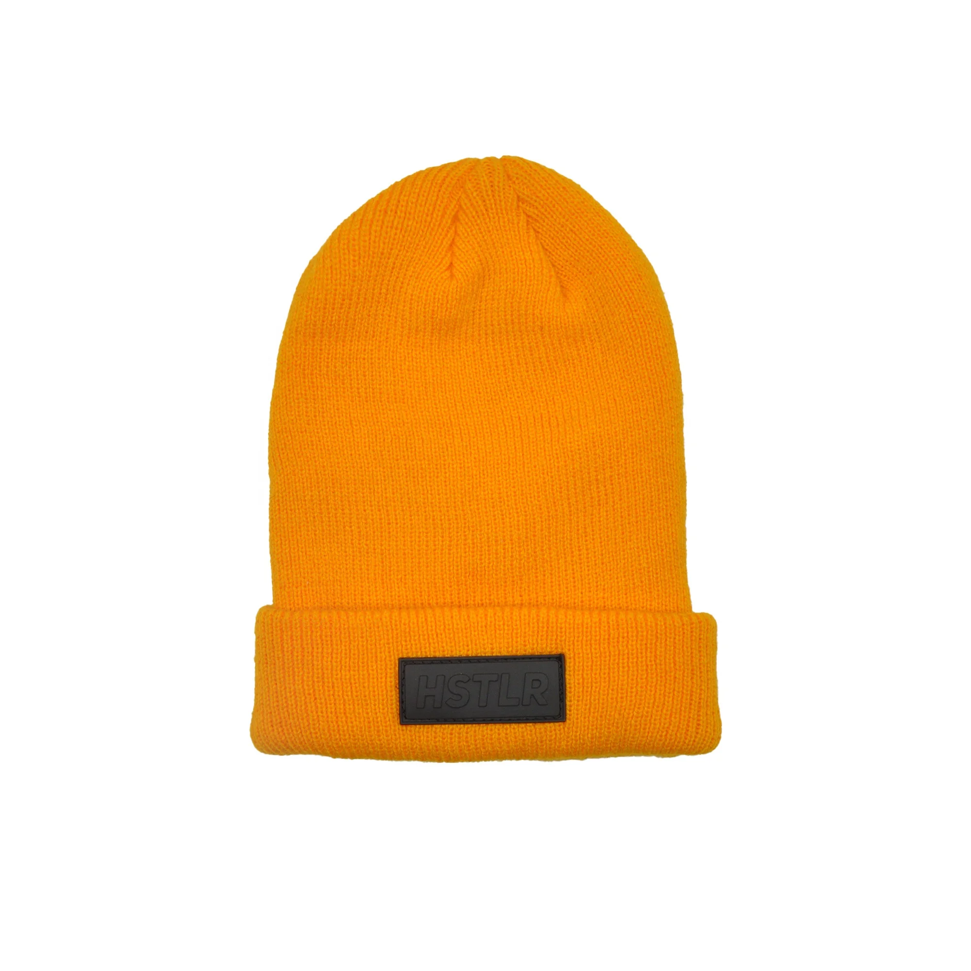 Custom Ribbed Cuff Beanies Unisex Yellow Beanie Cap Winter Arrivals Hot Selling Premium Quality Beanies