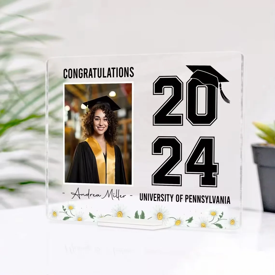 Personalized Graduation Plaque Sign, Congrats Grad Acrylic Plaque, New Graduate Gift, Graduation Class Of 2024.