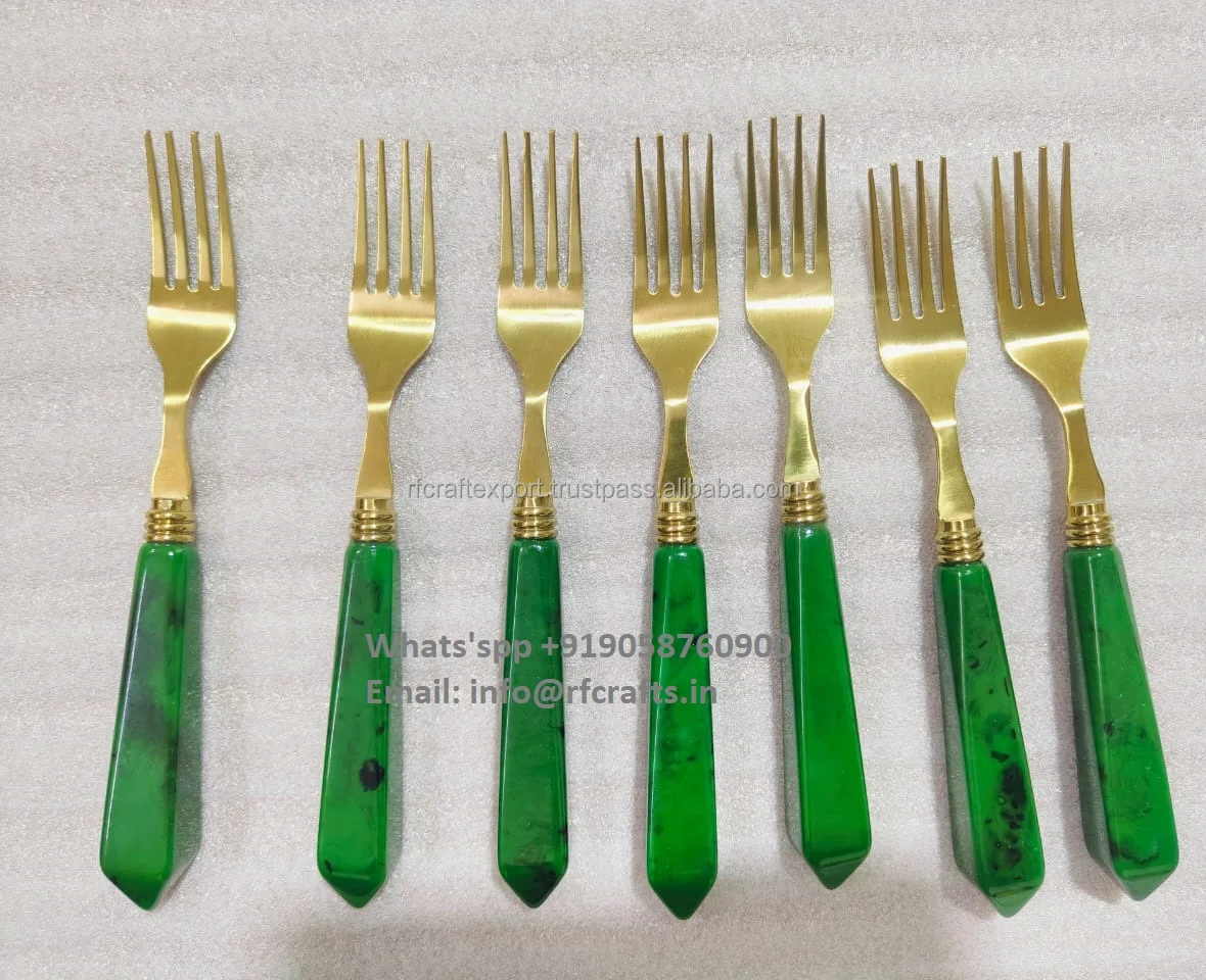 Luxury Cutlery with High Quality Clear Acrylic Handle Luxury Designer Stainless Steel cutlery set from India