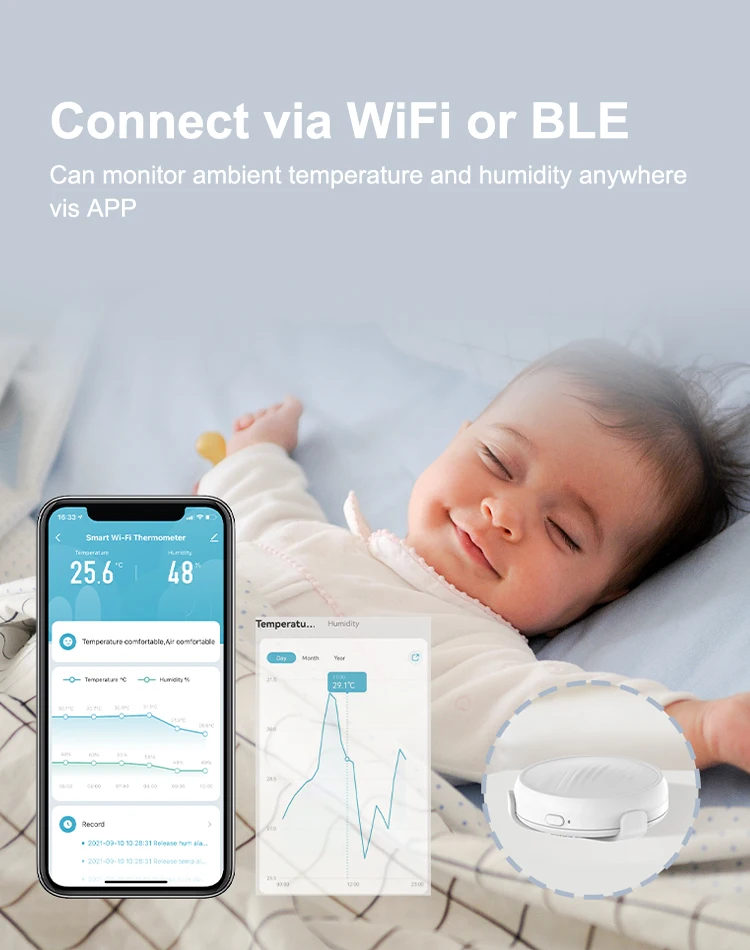 Digital Wifi Household  temperature and humidity meter Data Storage Temperature and Humidity Recorder Thermometers