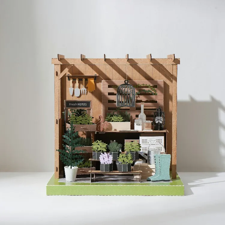[4R] Hot Sale Amazon Herbs Shed 3D Paper Model Craft Dollhouse