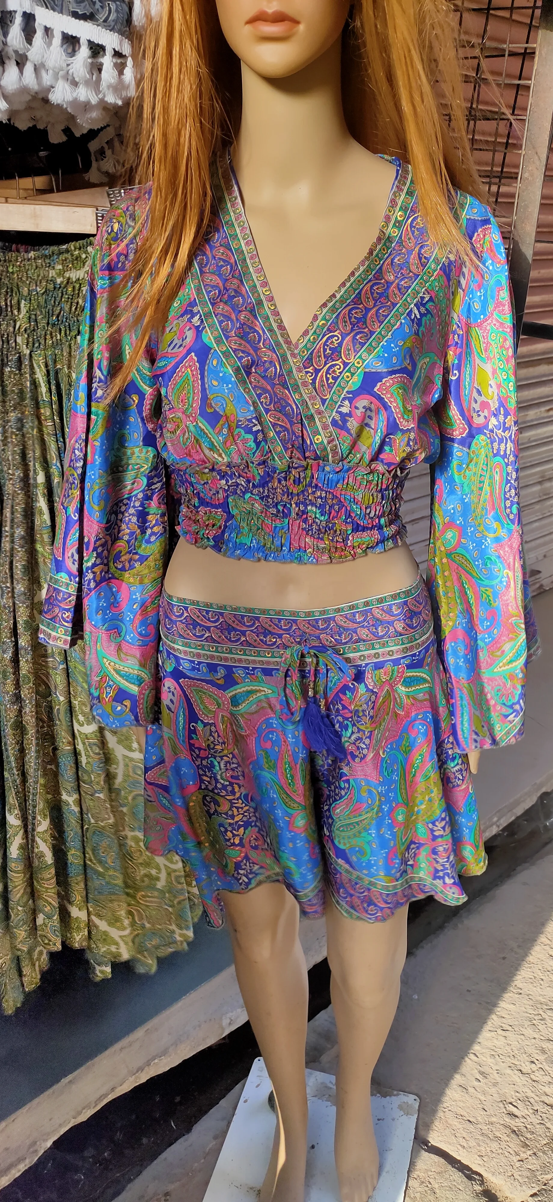 Bohemian silk dress Silk Saree 100% Best Quality Boho Women Fashion Beach Wear Casual Dress