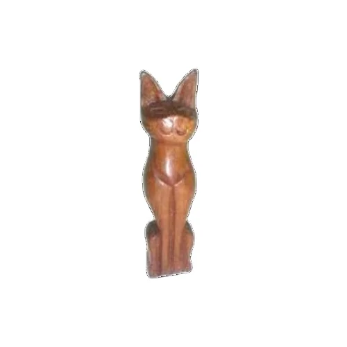 Premium Handicraft of Thailand Carved wood decor Cat wood Home decoration