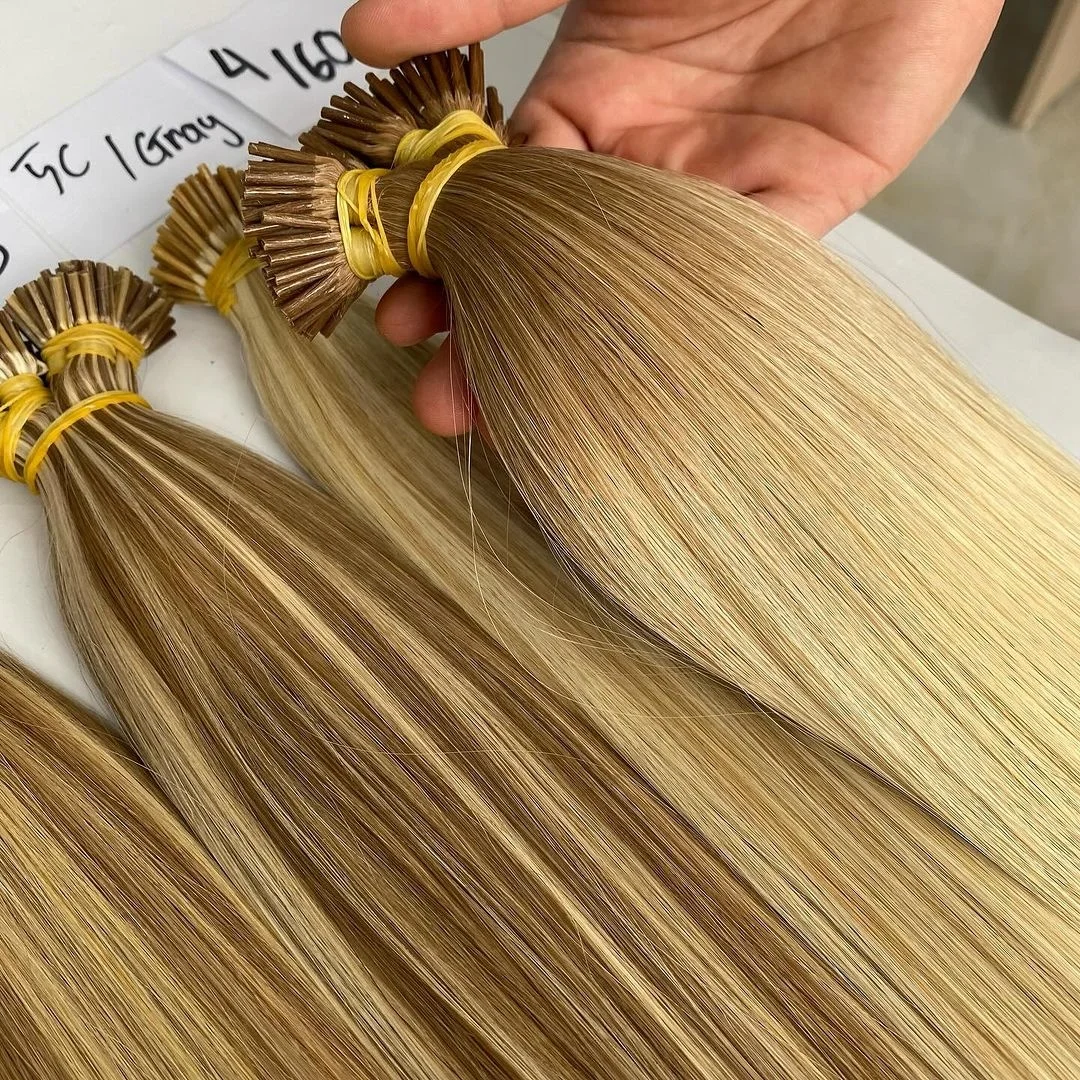 Big Color Palette I Tip Keratin Hair Extensions Vietnamese Human Hair Supplier Small Tips Easy To Apply