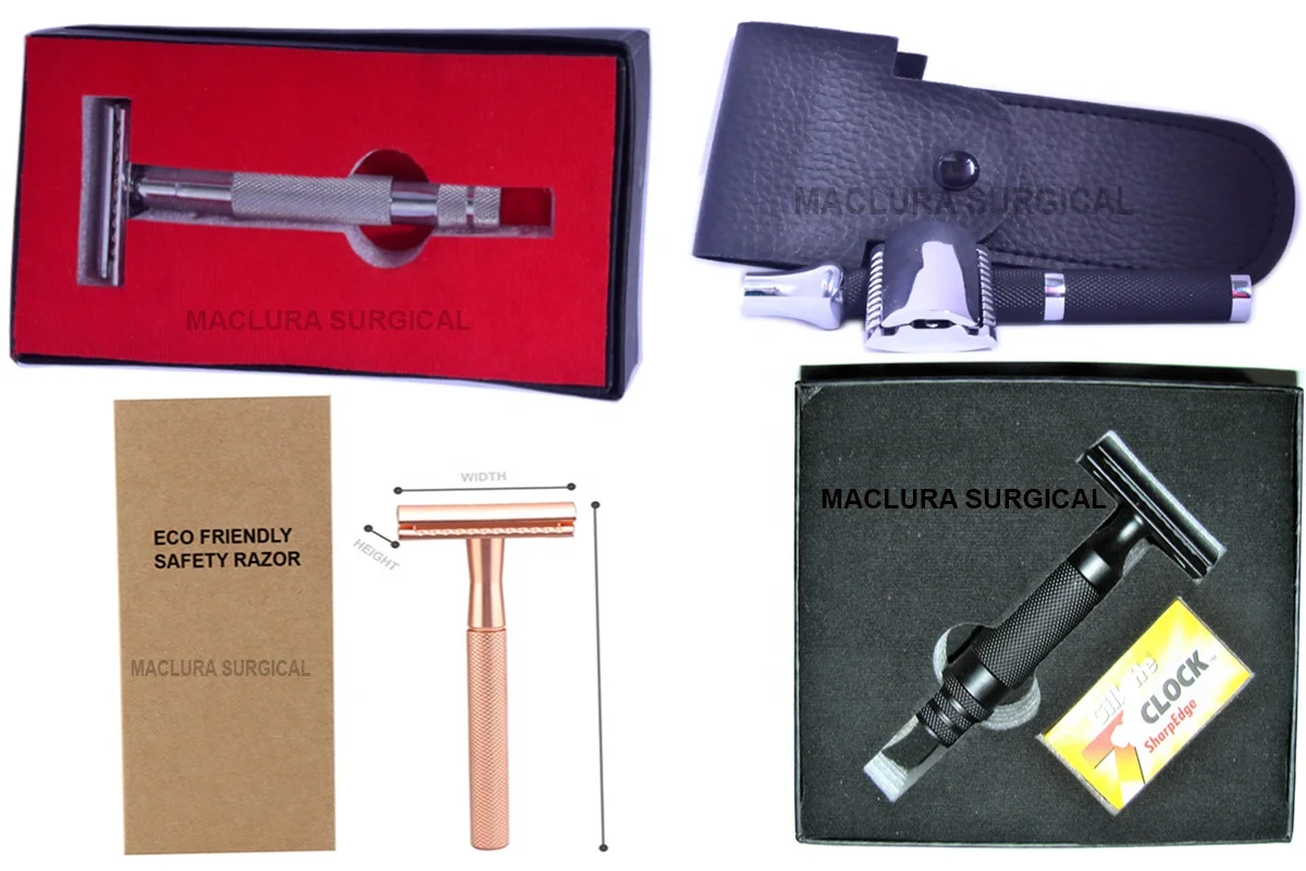 MACLURA Double Edge Shaving Safety Razor Art # MSE 6 Heavy Duty Safety Razor HD Safety razors fee engraving logo  rasiorhoble