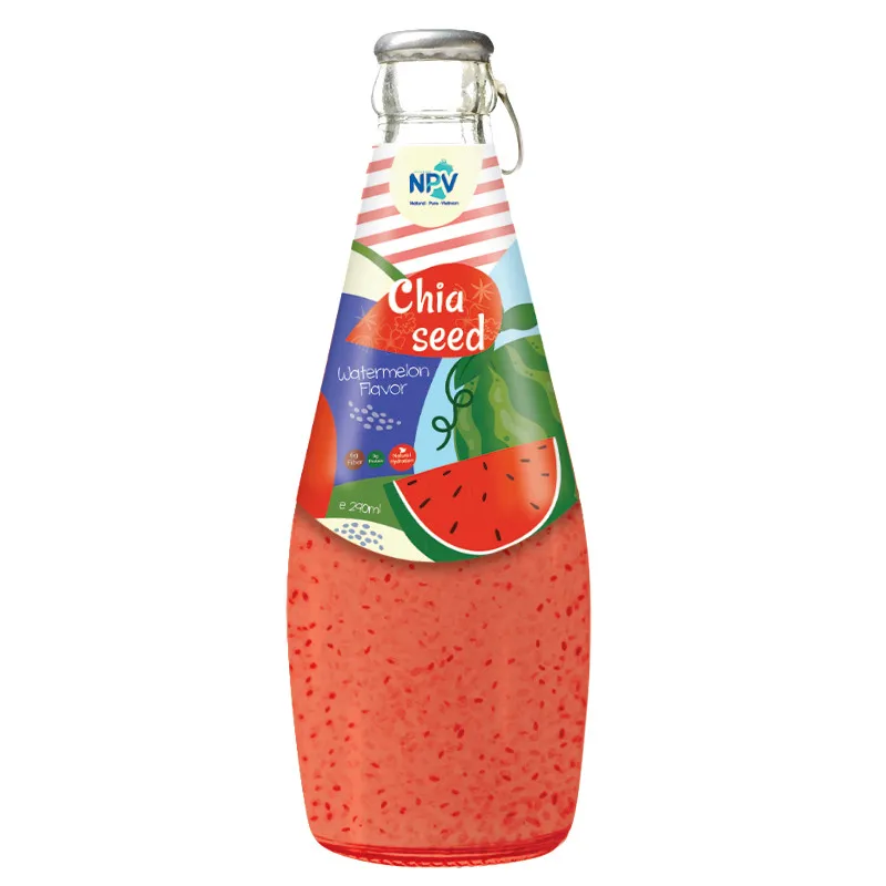 Vietnam Supplier 290ml Glass Bottle Chia Seed Drink With Fresh Strawberry Flavor - HALAL ISO Certification And Reasonable Price