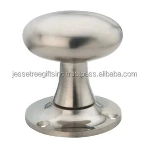 Metal Door Stopper Round Shape With Silver Powder Coating Finishing Best Quality With Rubber Top For Building Hardware