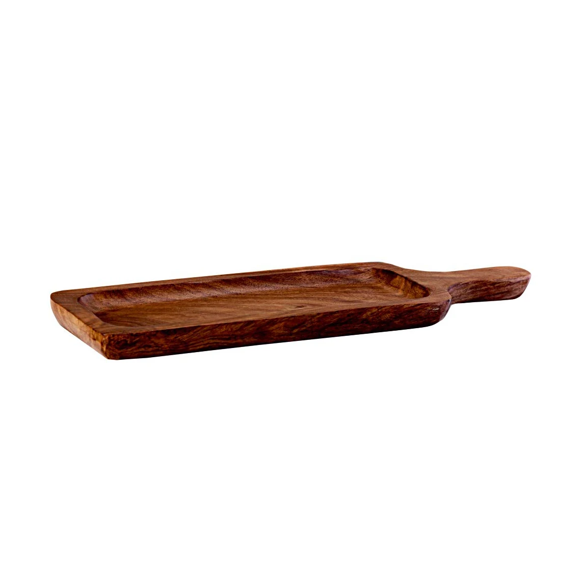 Wholesale Supply Mango Wood Serving Platter Wooden Rectangular Board with Handle Food Presentation for Meat Cheese Bread Serving