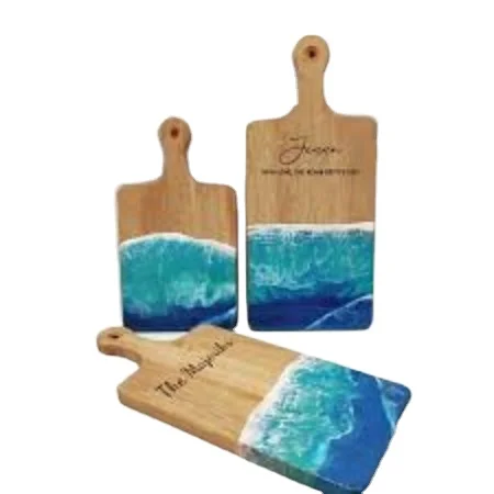 Лидер продаж доска для завтрака Aaliyan Impex оптовая продажа деревянная обрезки в морском стиле изготовлена из эпоксидной смолы оливкового цвета