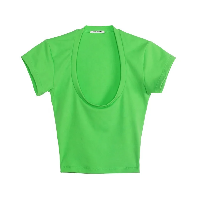 Crop Tops T-shirts Women Cotton spandex Customized Logo Printed Blank Tshirts Plain Wholesale Women crop t shirts