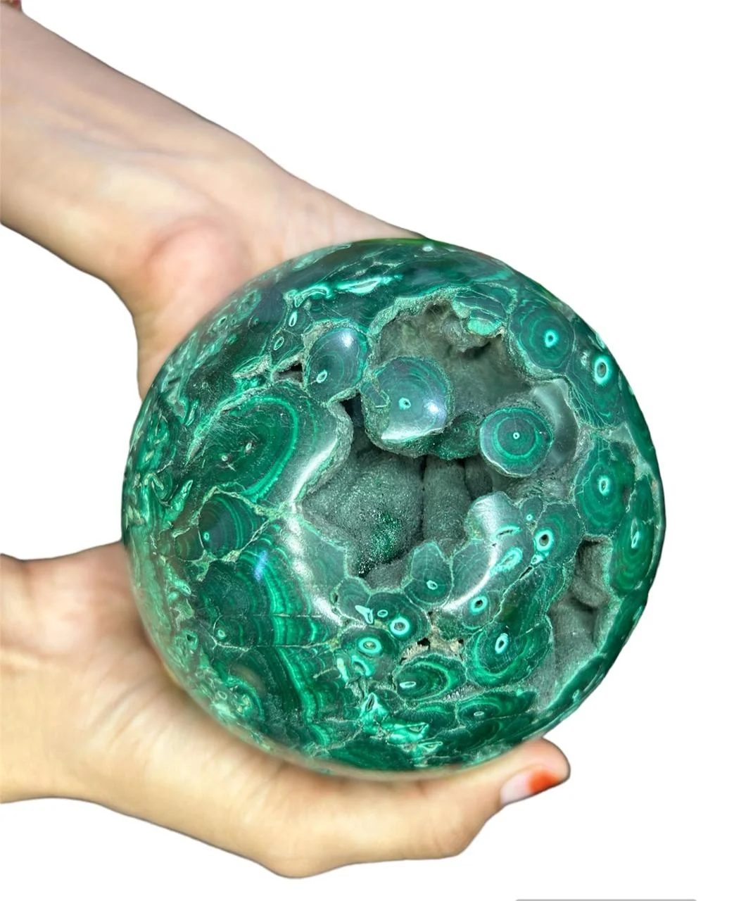 Natural High quality malachite Druzy big size sphere For Home decor & Healing And meditation stone green malachite druzy stone