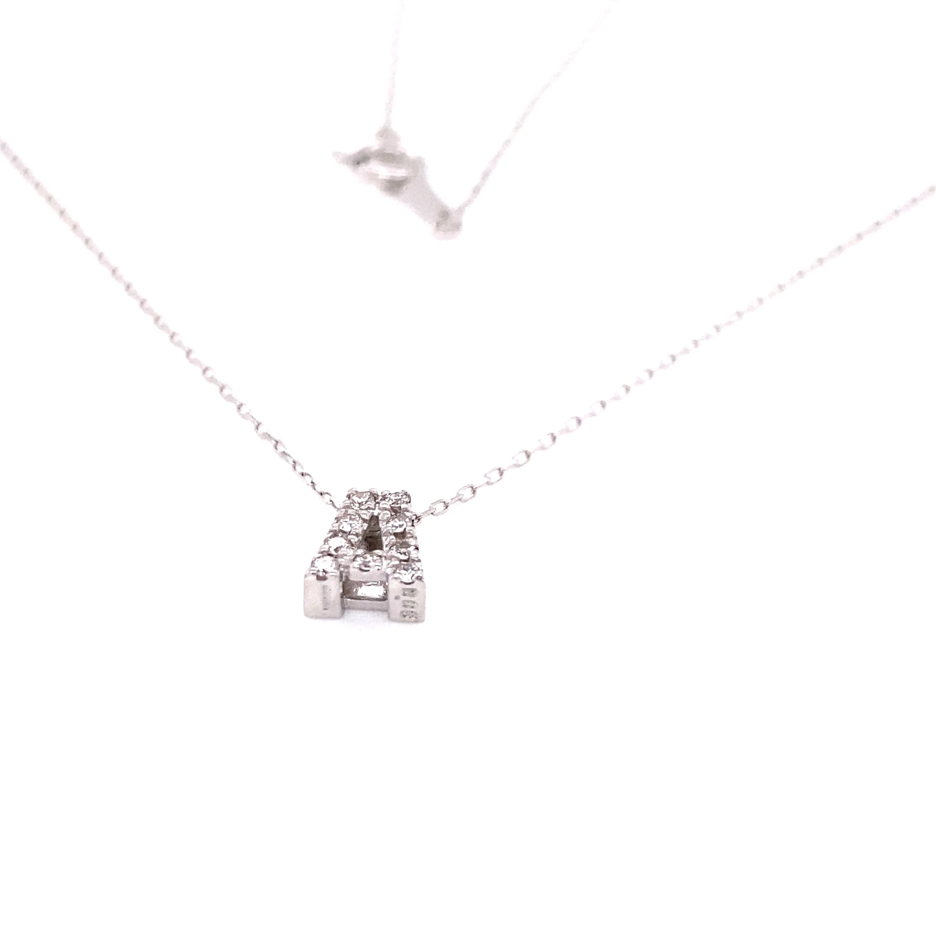 JMW Japan Made Solid K10 K18 gold Initial Real natural Diamond necklace Pendant Letter A 0.06ct Cute lovely movable pendant
