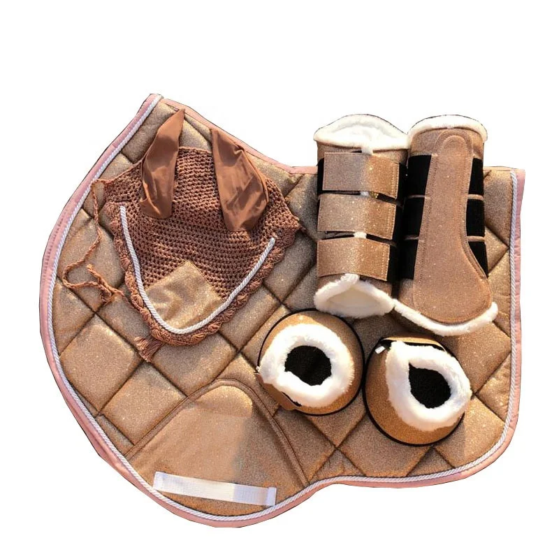 top quality saddle pad sets/Glitter jumping saddle pads / top quality Glitter gp saddle pads
