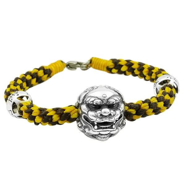 925 Silver Zircon Lucky Lion Bangle Bracelets