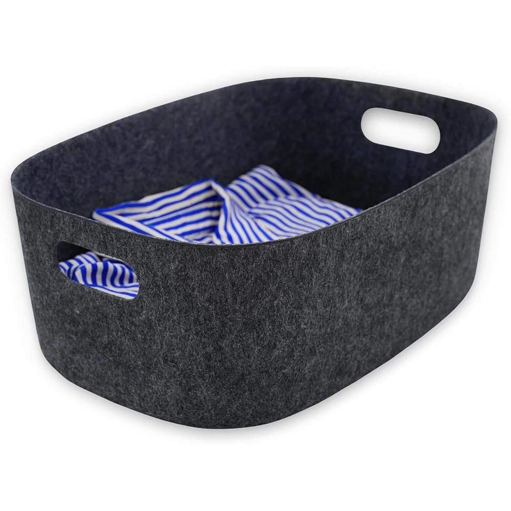 bsci oem  multi-function stackable felt box bin organizer container thermoforming felt storage basket