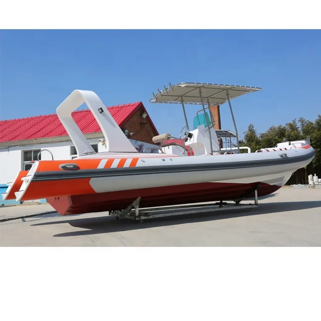 Роскошный 25-футовый производитель RIB760 Спортивная лодка из стекловолокна высокоскоростные надувные лодки