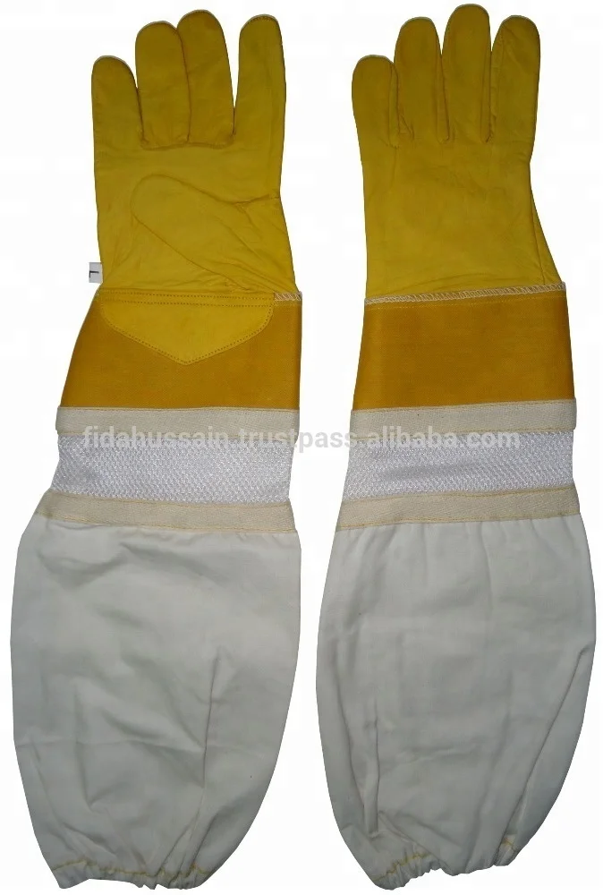 2024 Hot Selling Wholesale Beekeeper Gloves Top Quality Buffalo Leather Bee Protective Safety Glove Leather gloves from Pakistan