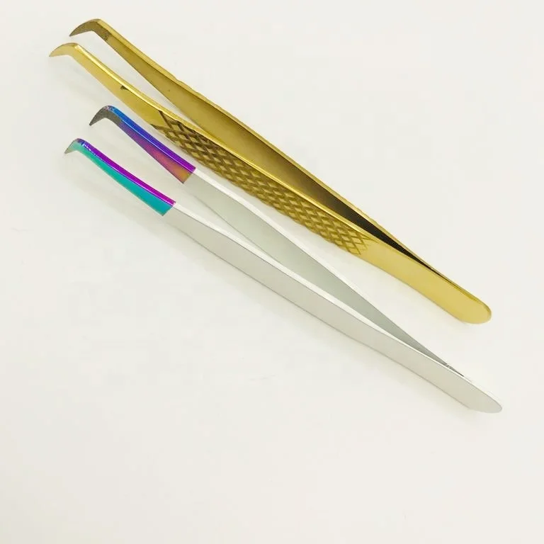 Lash Tweezers Diamond Dust Tips Tweezers Sustainable Custom Tweezer For Eyelash Extension Private Label Custom Packing