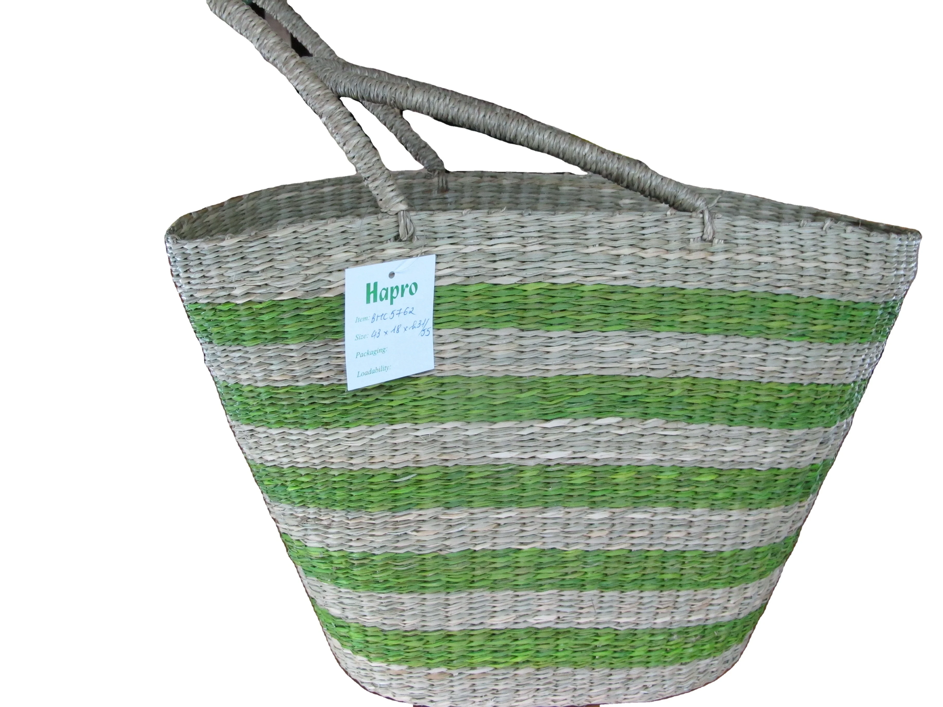 Wholesale New design colorful eco-friendly woven seagrass basket hand woven storage basket seagrass lady bag and handbag